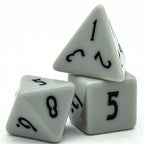 Dark Grey Homage 7-Dice Set w/Black Numbers Minimalist - 