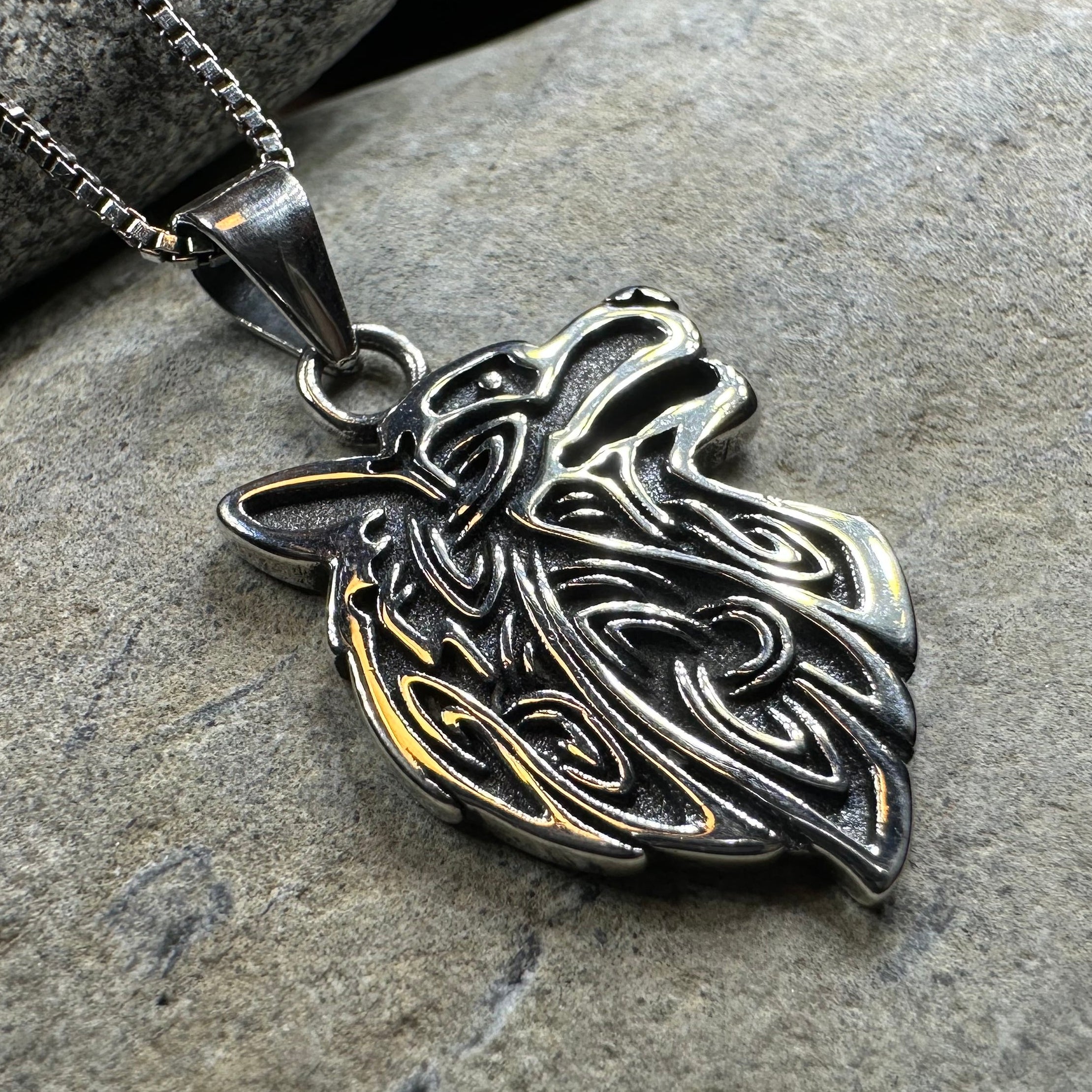 3-D Wolf Necklace