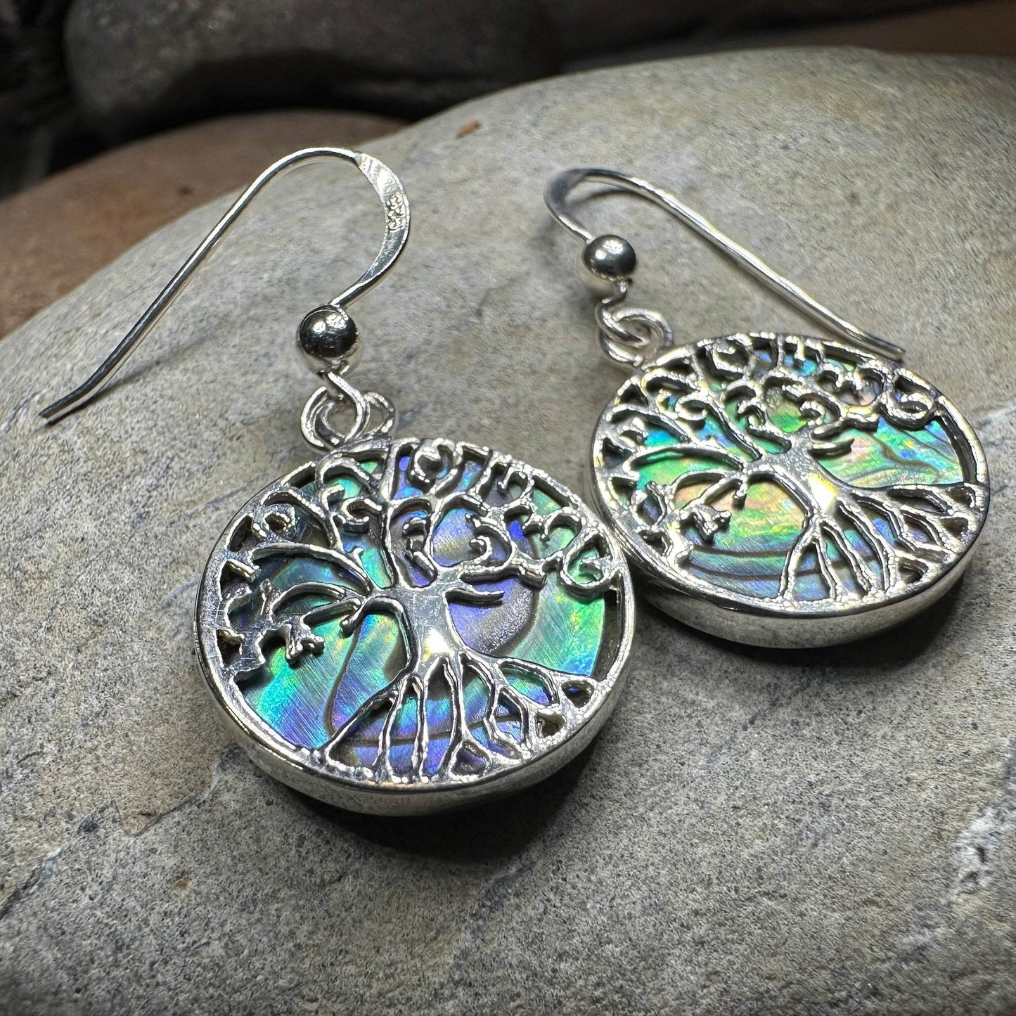 Veronica Tree of Life Earrings - Abalone Shell
