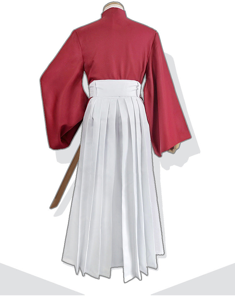 Anime Rurouni Kenshin Himura Kenshin Cosplay Costume Wig Himura Kimono Haori Kendo Outfit Halloween Unisex Classic Uniform Suit