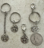 Witchy Pentacle Zipper Pull Bag Charm Keychain