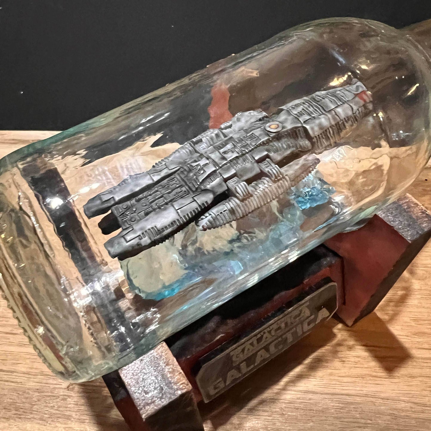 Battlestar Galactica Starship in a Beer Bottle - 