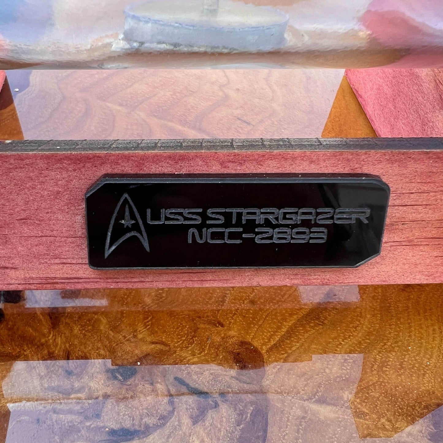 Star Trek USS Stargazer NCC-2893 in a Bottle - With Stand
