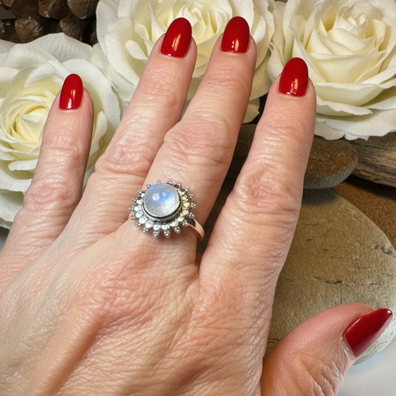 Sunyana Moonstone Sun Ring