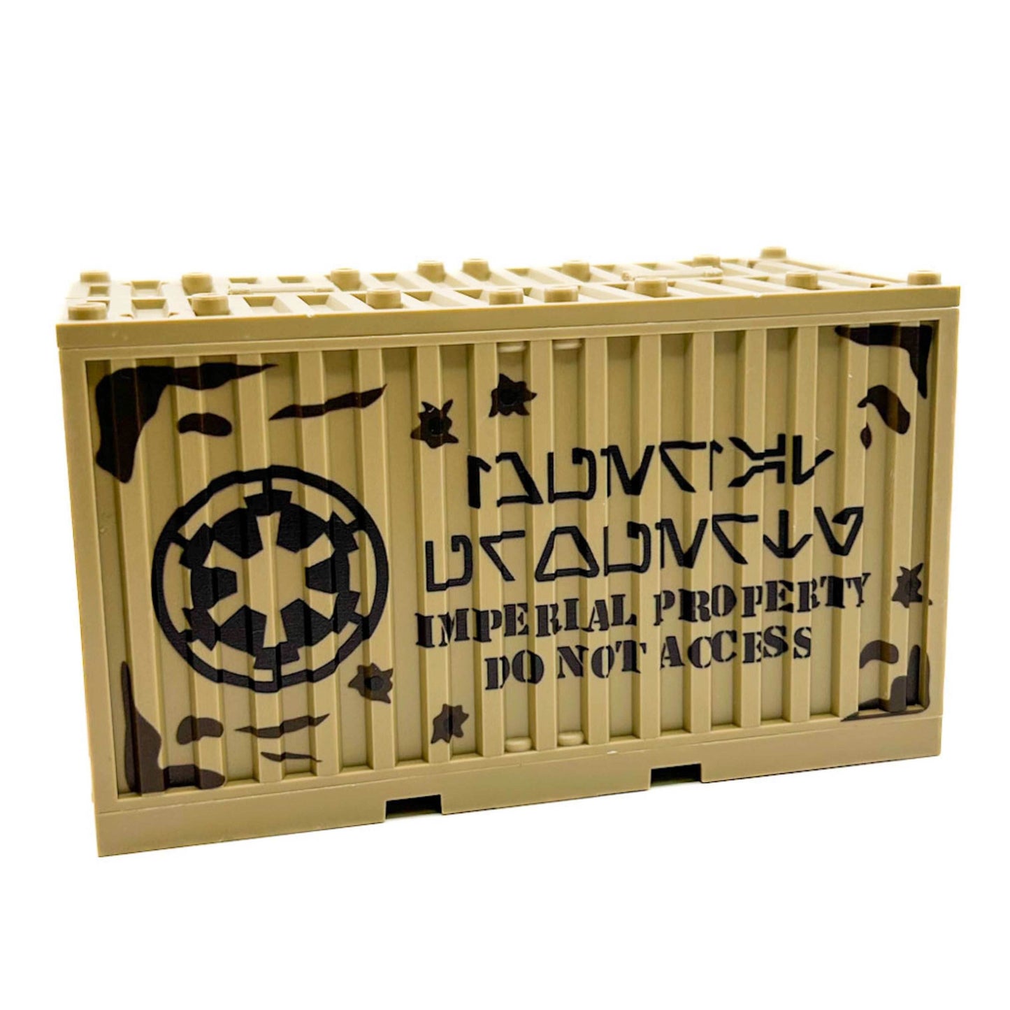 Custom Printed E-11 Blasters Imperial Cargo Shipping Container - LEGO Minifig Scale, Compatible - 