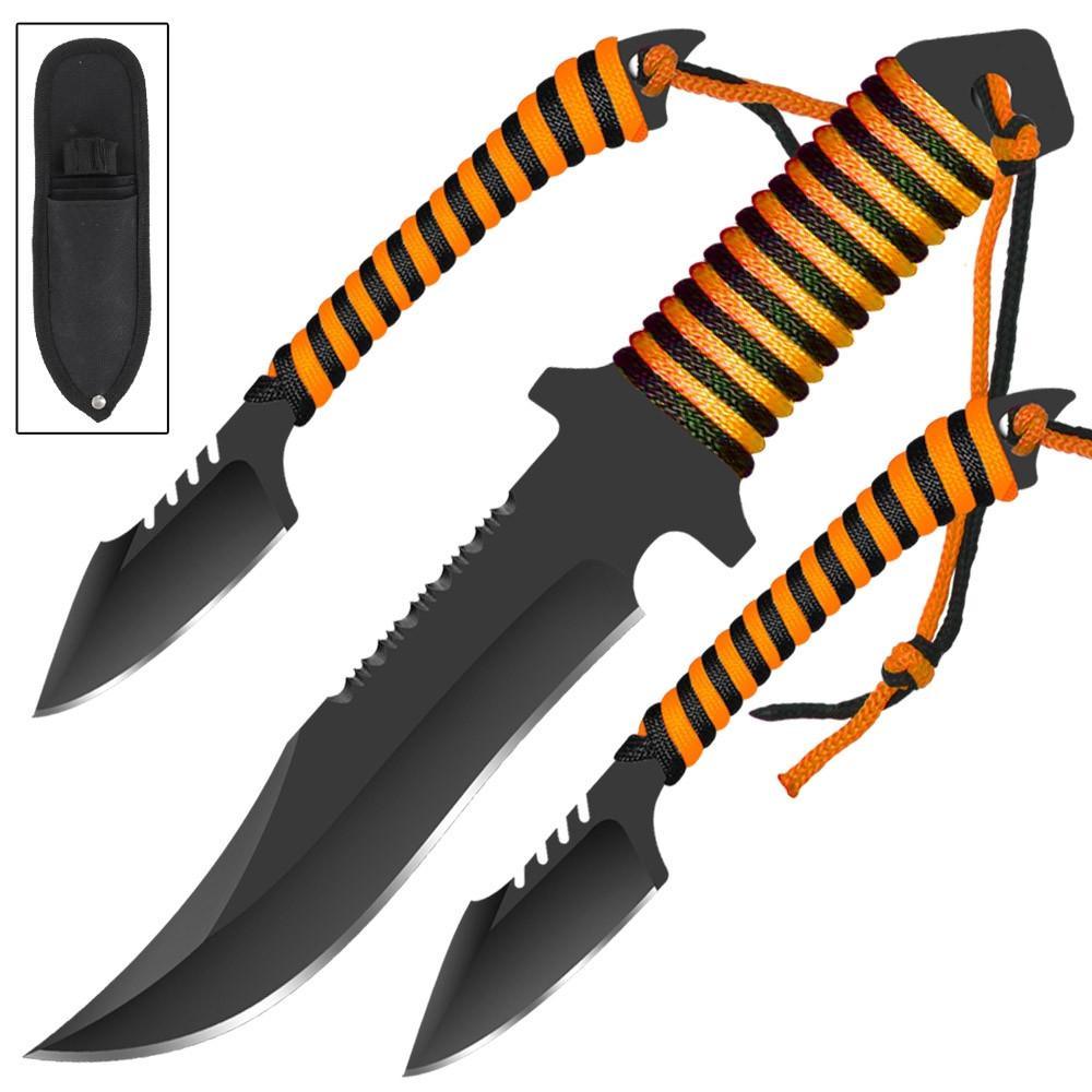 Tiger on the Prowl Hunting & Throwing Knife Set-0