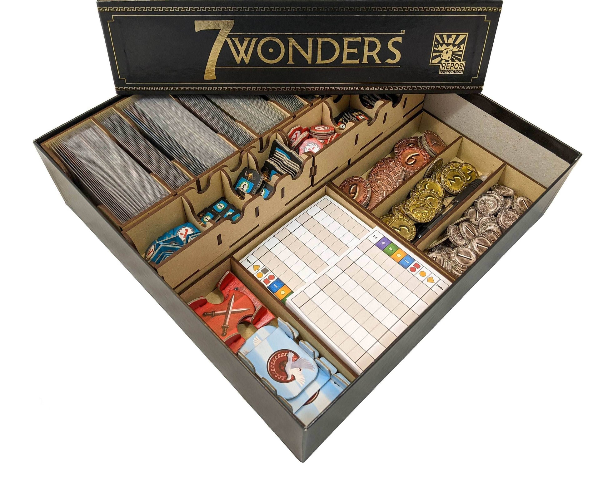 7 Wonders 2nd Edition Board Game Organizer Insert - 