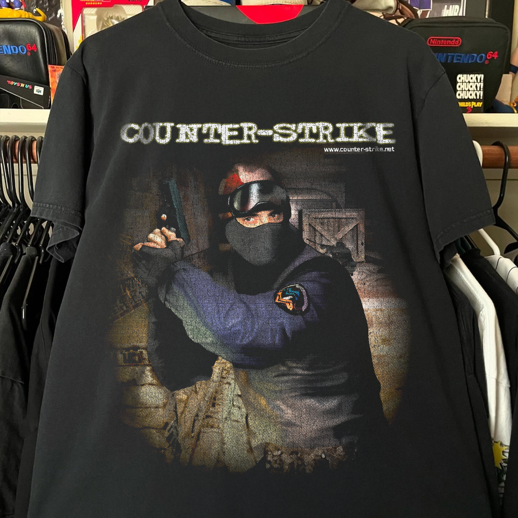 1999 Counterstrike 1.6 Promo Black Vintage Washed T-Shirt
