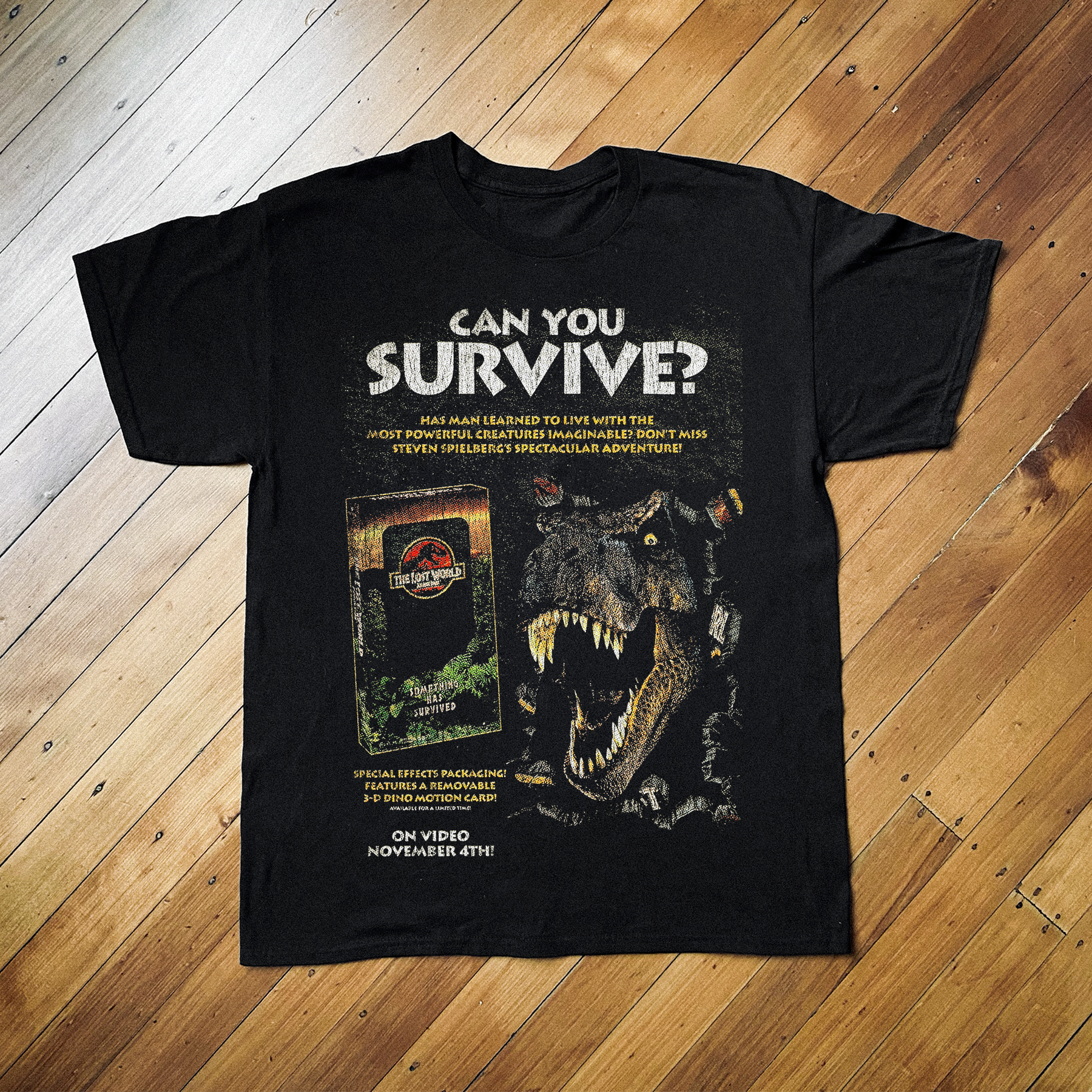 The Lost World Jurassic Park Promo Black T-Shirt