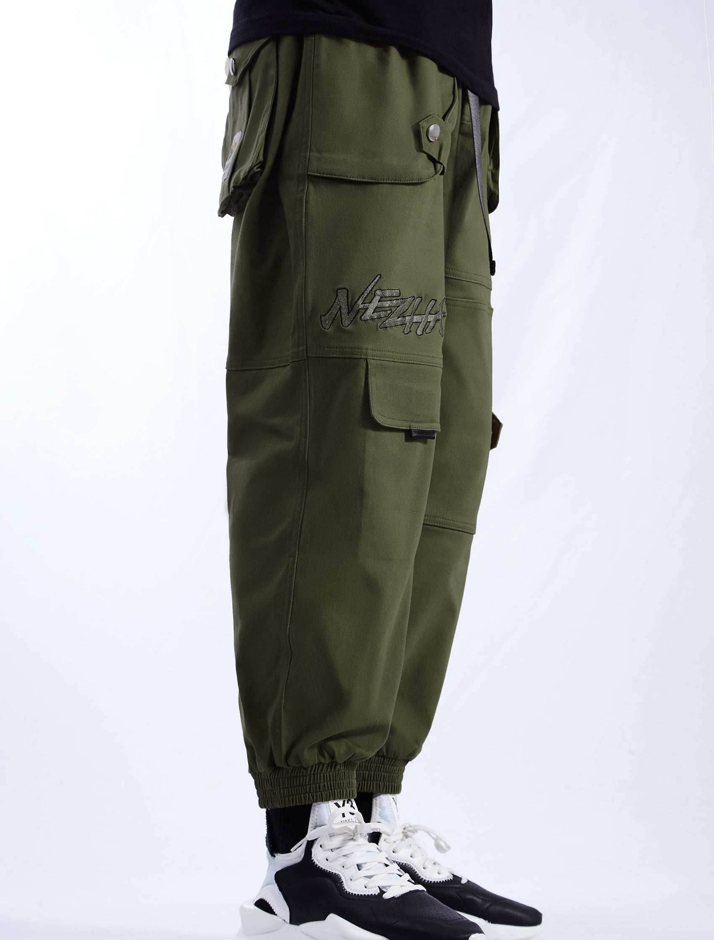 IBP332 Yin Yang Army Green Cargo Pants - Army Green / S
