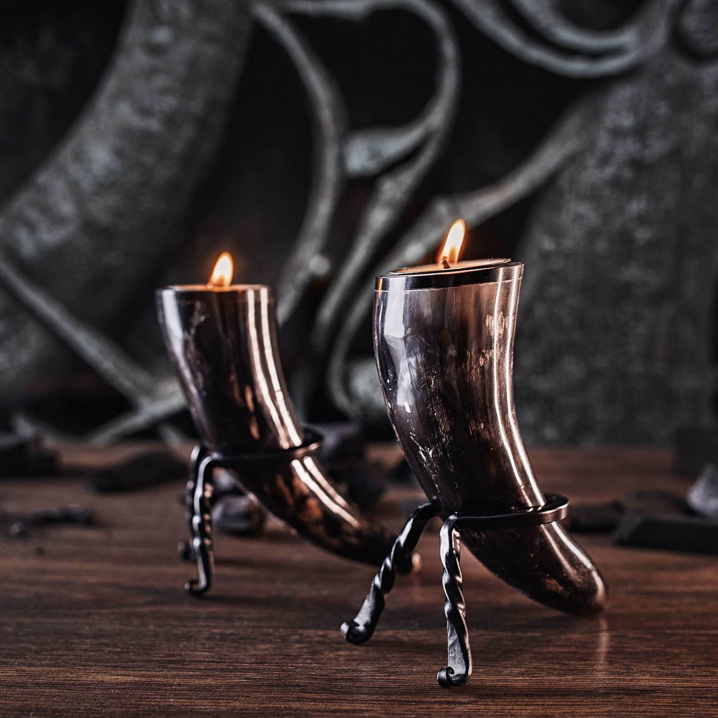 Tealight Candle Horn Set - 