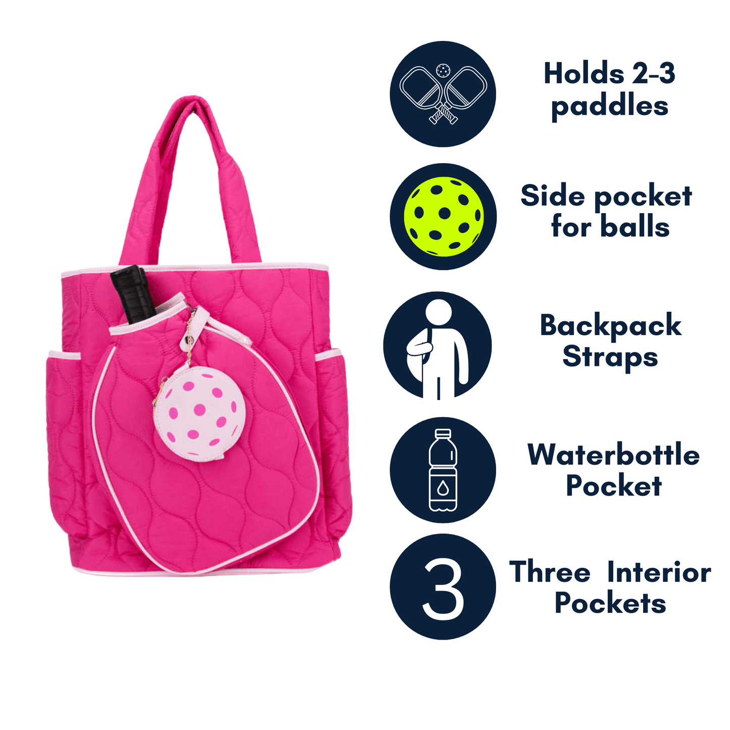 Fifth Ave Pickleball Convertible Tote Bag/Backpack - Admiral Navy