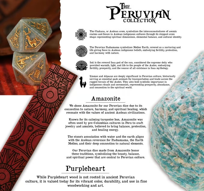 Peruvian Amazonite Stone Dice Set