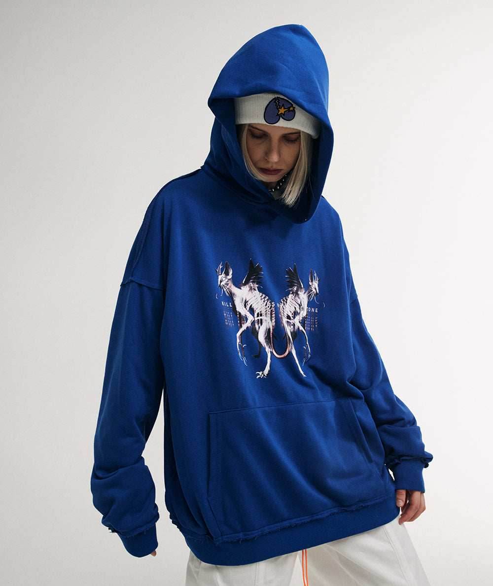 Flying Devil Cats Hoodie - Blue / S