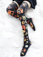 'Pumpkin Market' Limited Halloween Leg Tights - one sized / Ghost Party