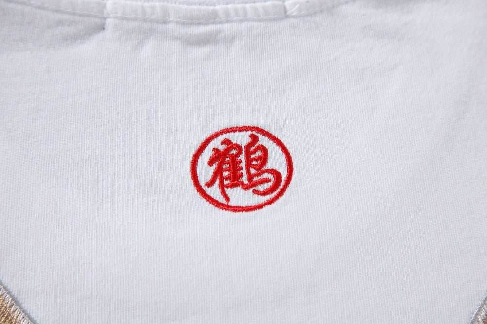 KH858 Flying Crane Embroidery Tee - black / S