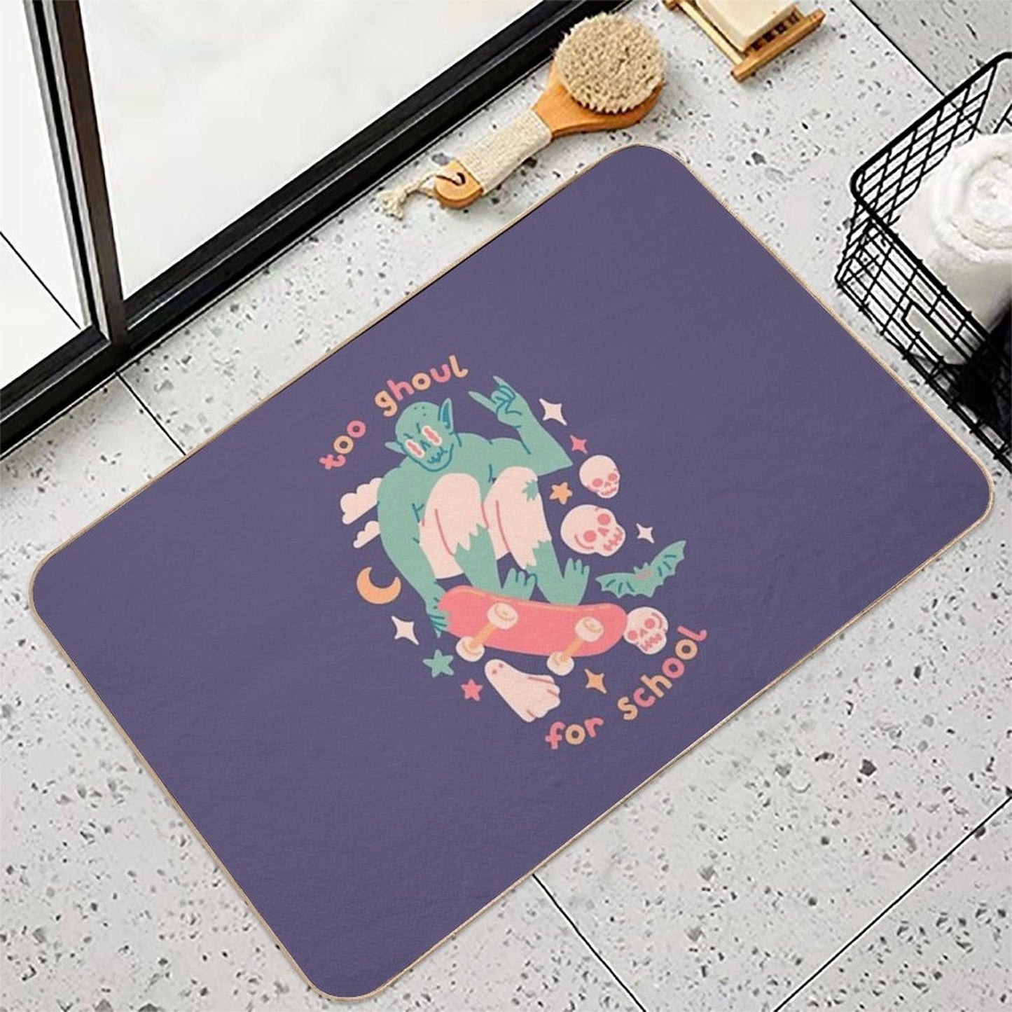 TOO GHOUL FOR SCHOOL  Dirt-Trapping Bath Mat