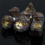 Glitter Mini Gearwheel Dice 7-Dice Dungeons and Dragons RPG - 