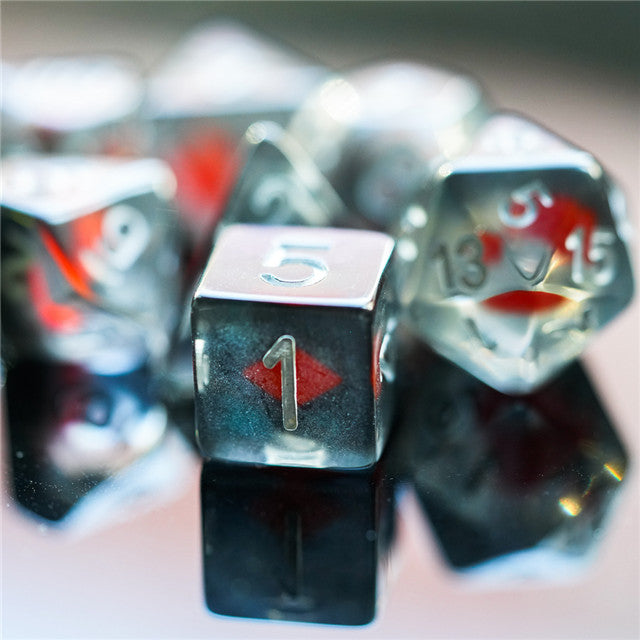 "Diamonds" Shape of My Heart 7-Dice Set