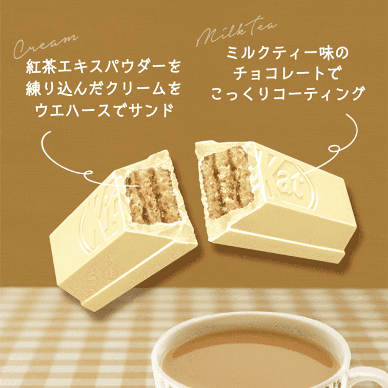 NESTLE Mini KitKat Chocolate Wafer Biscuits Milk Tea Flavor 7 Pieces - 
