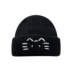 Women’s Cute Cat Line Design Knitted Hat – Warm Fall & Winter Beanie