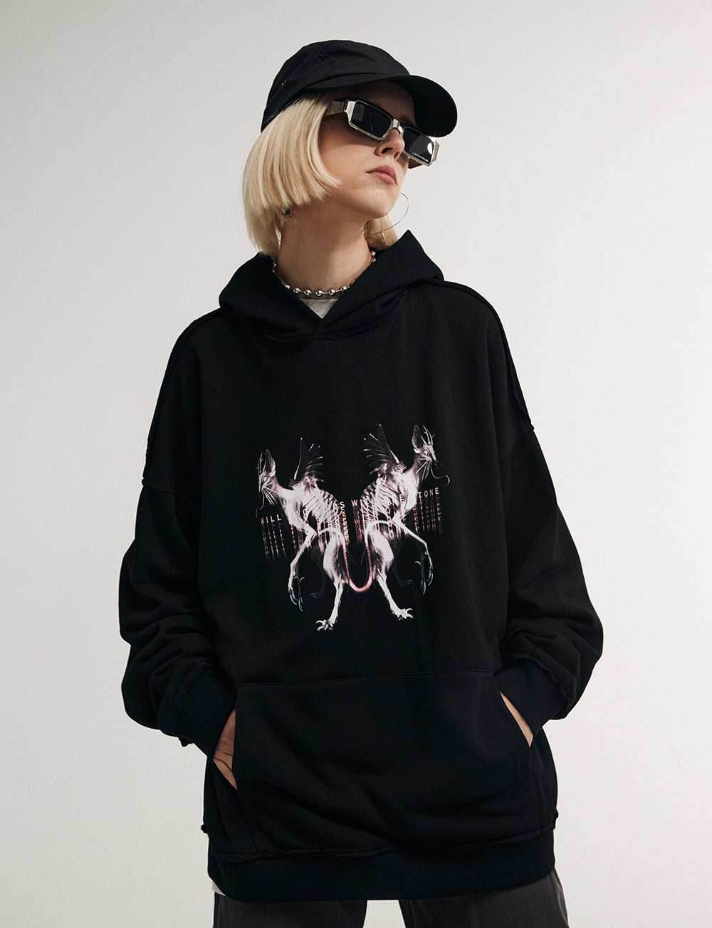 Flying Devil Cats Hoodie - Black / S