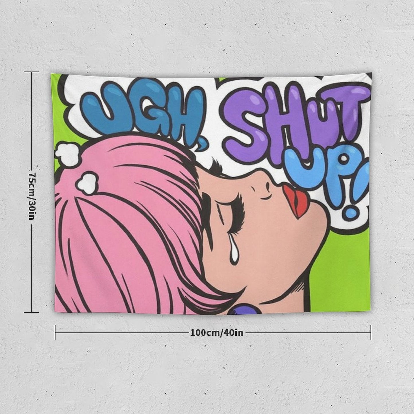 Ugh, Shut Up! Crying Comic Girl Tapestry