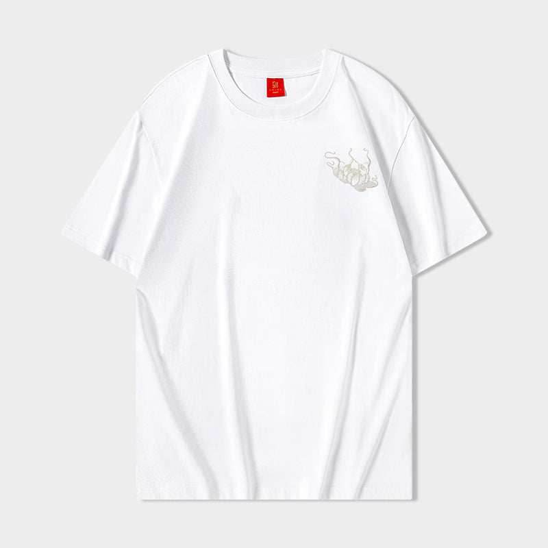 KH868 Gallant Lion Embroidery Tee - White / S