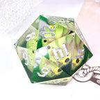Green Beholder 22mm D20 DND Roll a D20 Dice Handmade Sharp Resin - 