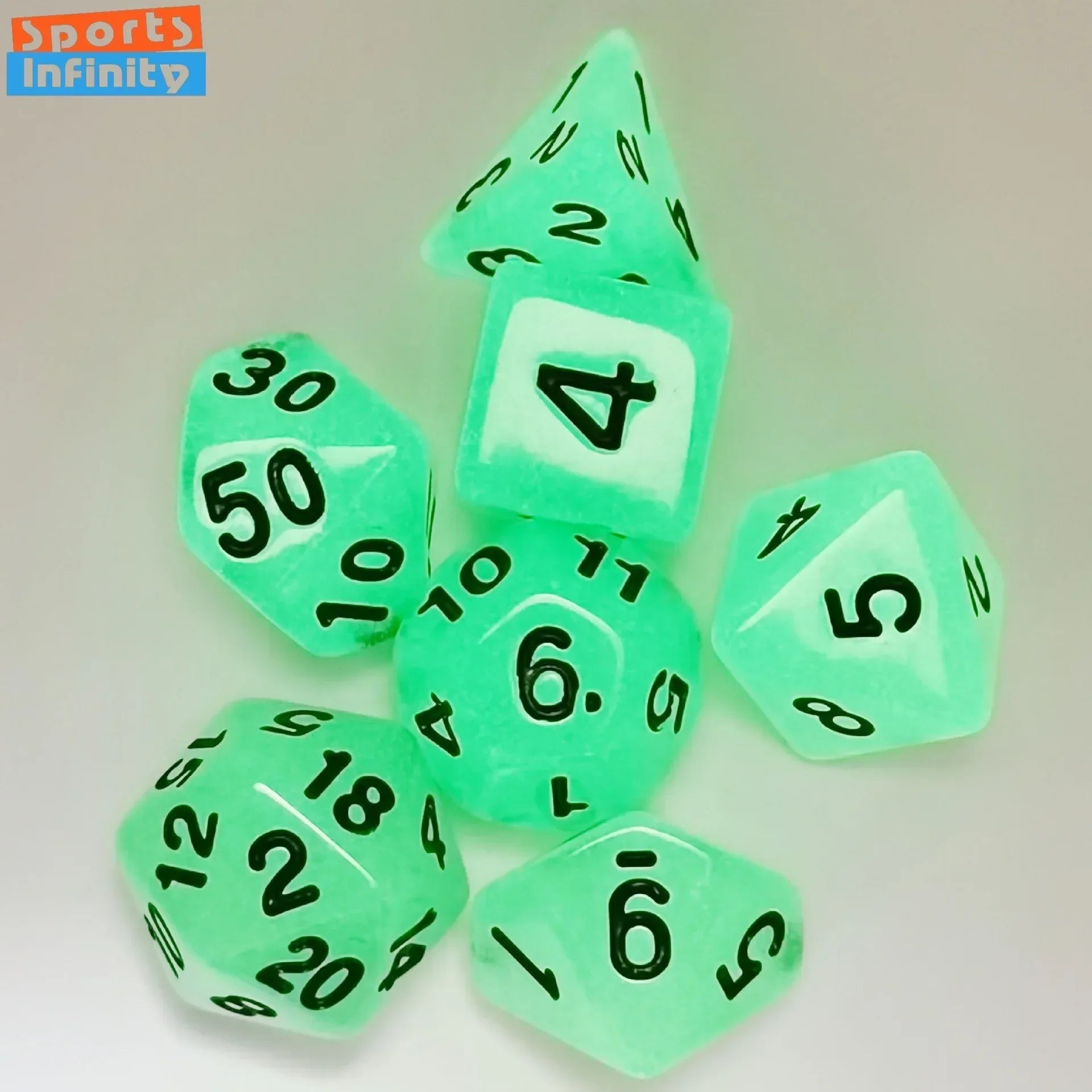 7pcs of Fluorescent Dice Set Dnd 10mm Mini Set Dice  for DND TRPG RPG D20 D12 D10 D8 D6 D4 Table Board Games Dices Kit