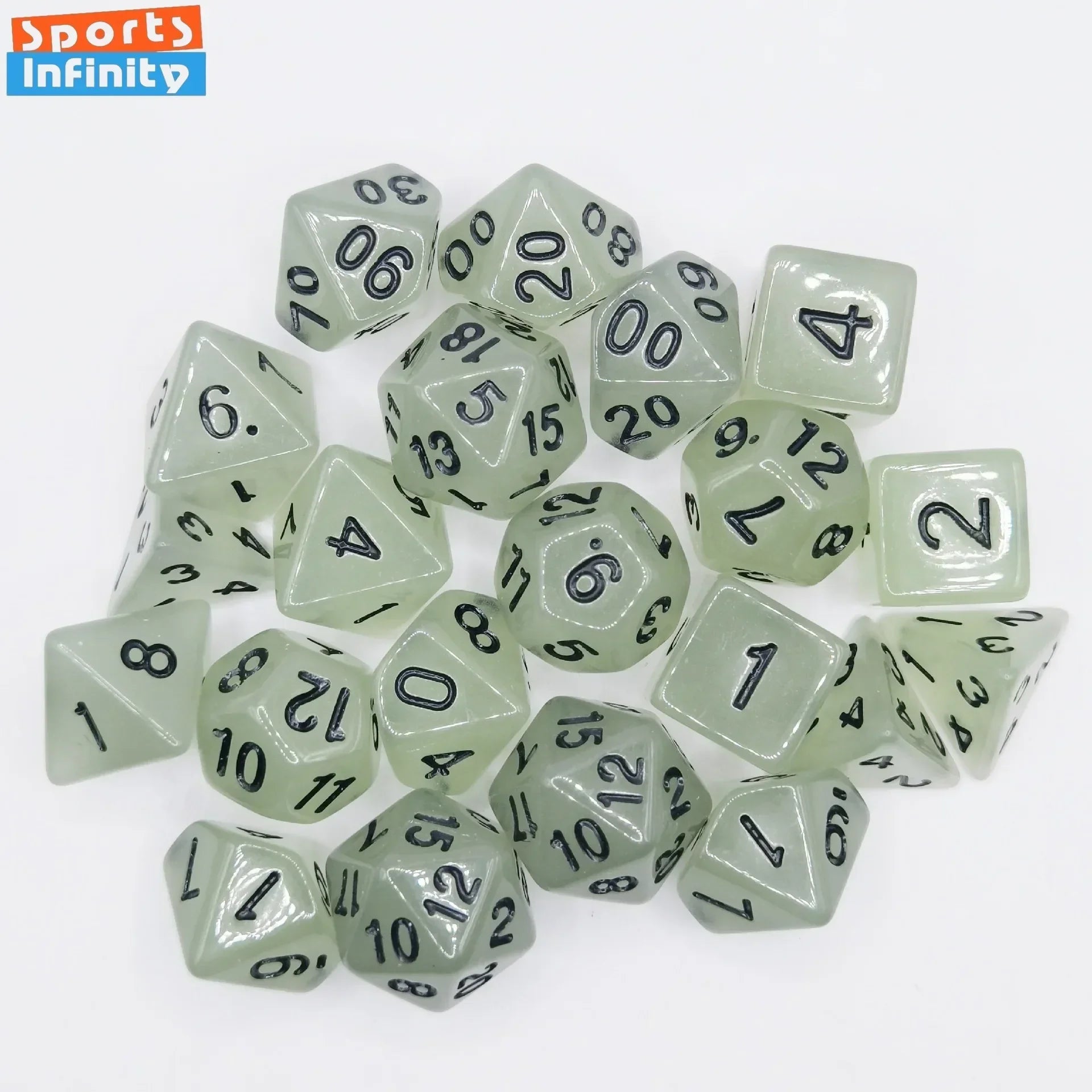 7pcs of Fluorescent Dice Set Dnd 10mm Mini Set Dice  for DND TRPG RPG D20 D12 D10 D8 D6 D4 Table Board Games Dices Kit