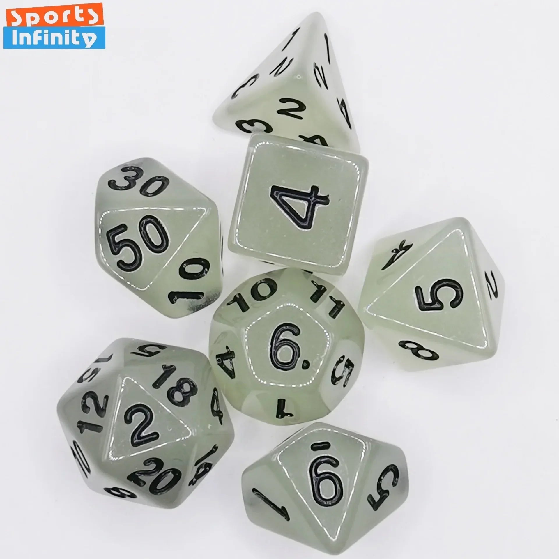 7pcs of Fluorescent Dice Set Dnd 10mm Mini Set Dice  for DND TRPG RPG D20 D12 D10 D8 D6 D4 Table Board Games Dices Kit