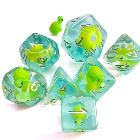 7Pcs Tortoise Dice Set Polyhedral Animal Game Dice For TRPG DND Accessories Polyhedral Dice For Board Card Game Math Games