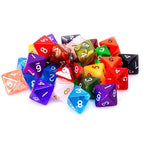8 Sided Dice | 25 Count Assorted Multi Colored D8s - 