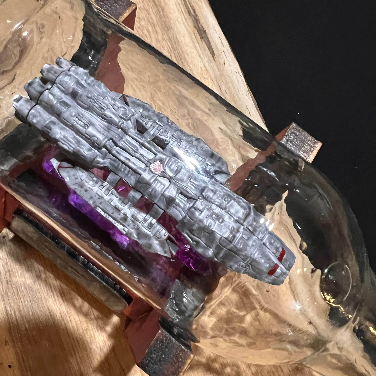 Battlestar Pegasus Starship in a Beer Bottle - 