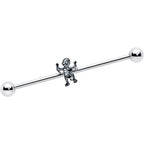 14G Two Tone Halloween Mummy Industrial Barbell 38mm