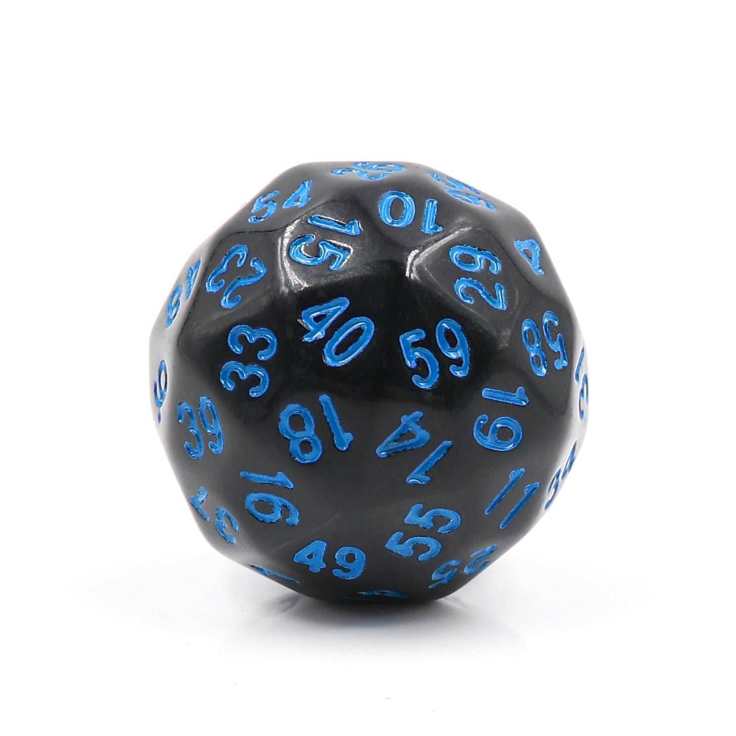 D60-Black Opaque w/Blue Numbers RPG DND Dice - 