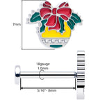 Christmas Flat Back Earring - Holiday Ornament