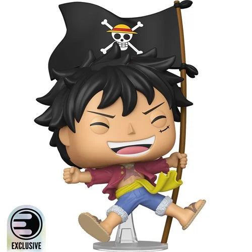 One Piece Monkey D. Luffy with Flag Funko Pop! Vinyl Figure #2214 - Entertainment Earth Exclusive