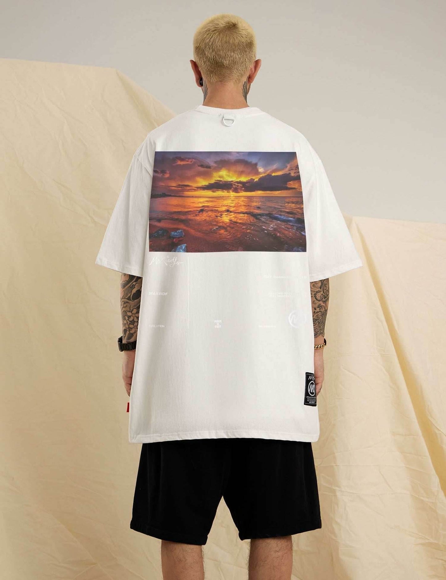 Sunset Beach Tee - White / S