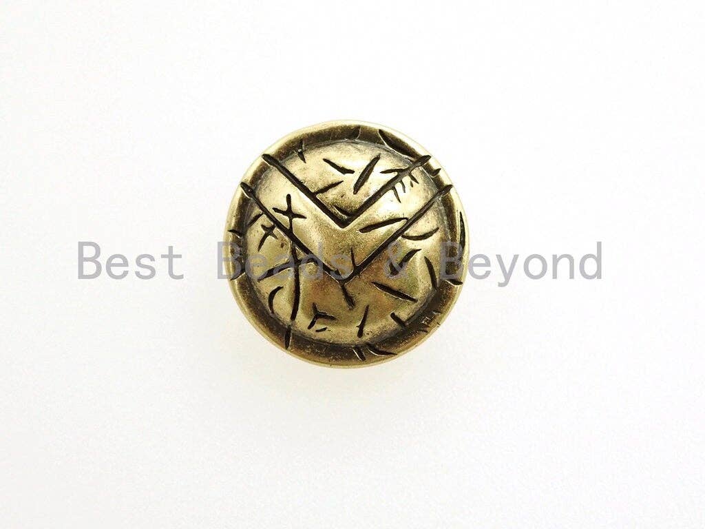 Antique Style Warrior Shield Beads, Paracord Survival Bracelet Charms, Lanyard Making Button, Men's Bracelet DIY Beads, 10x17mm, sku#Y104