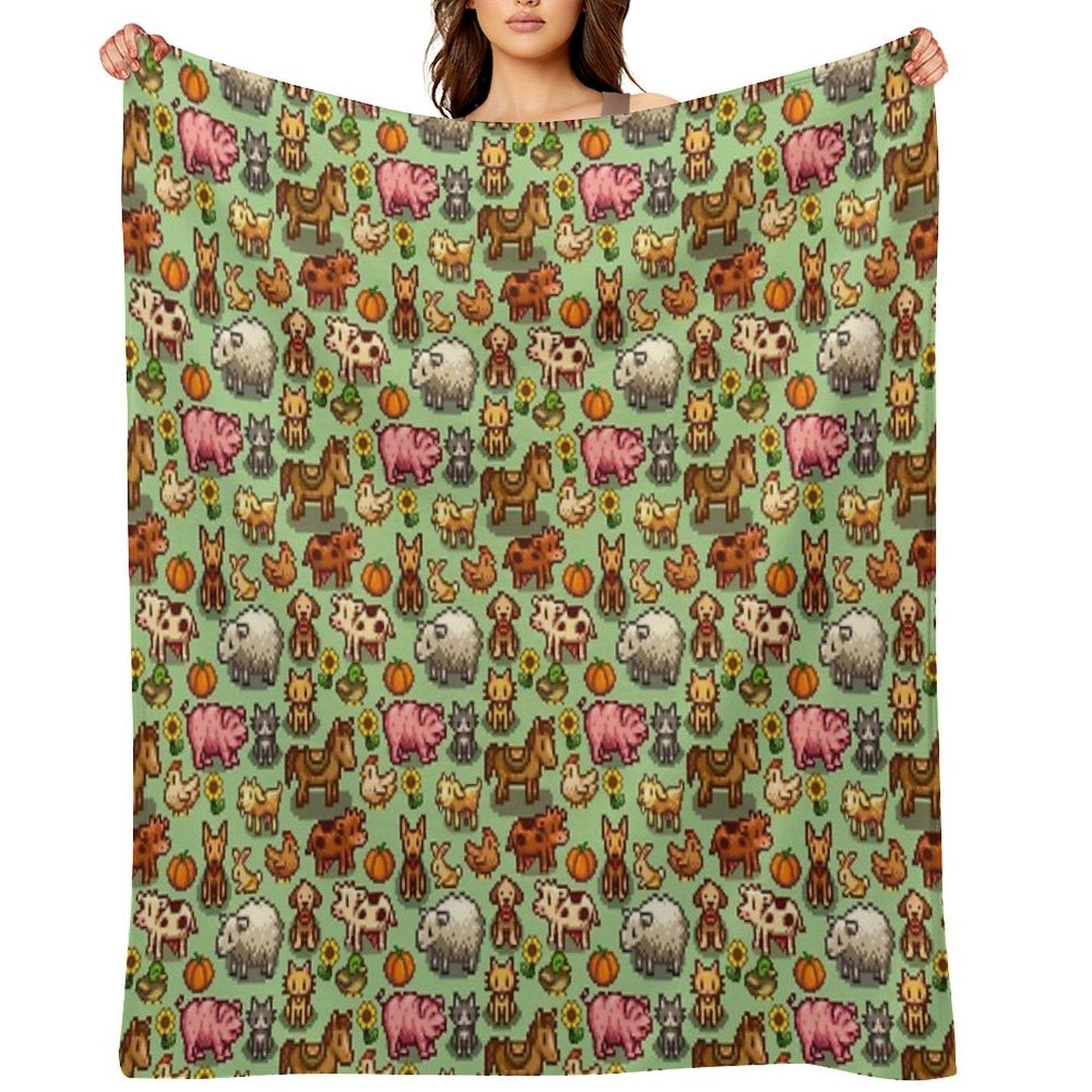 Stardew Valley Farm Animals Throw Blanket