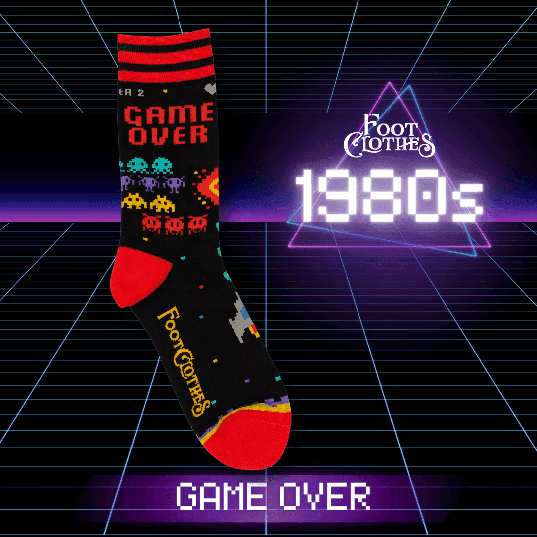 Game Over 80s Video Game Crew Socks - 