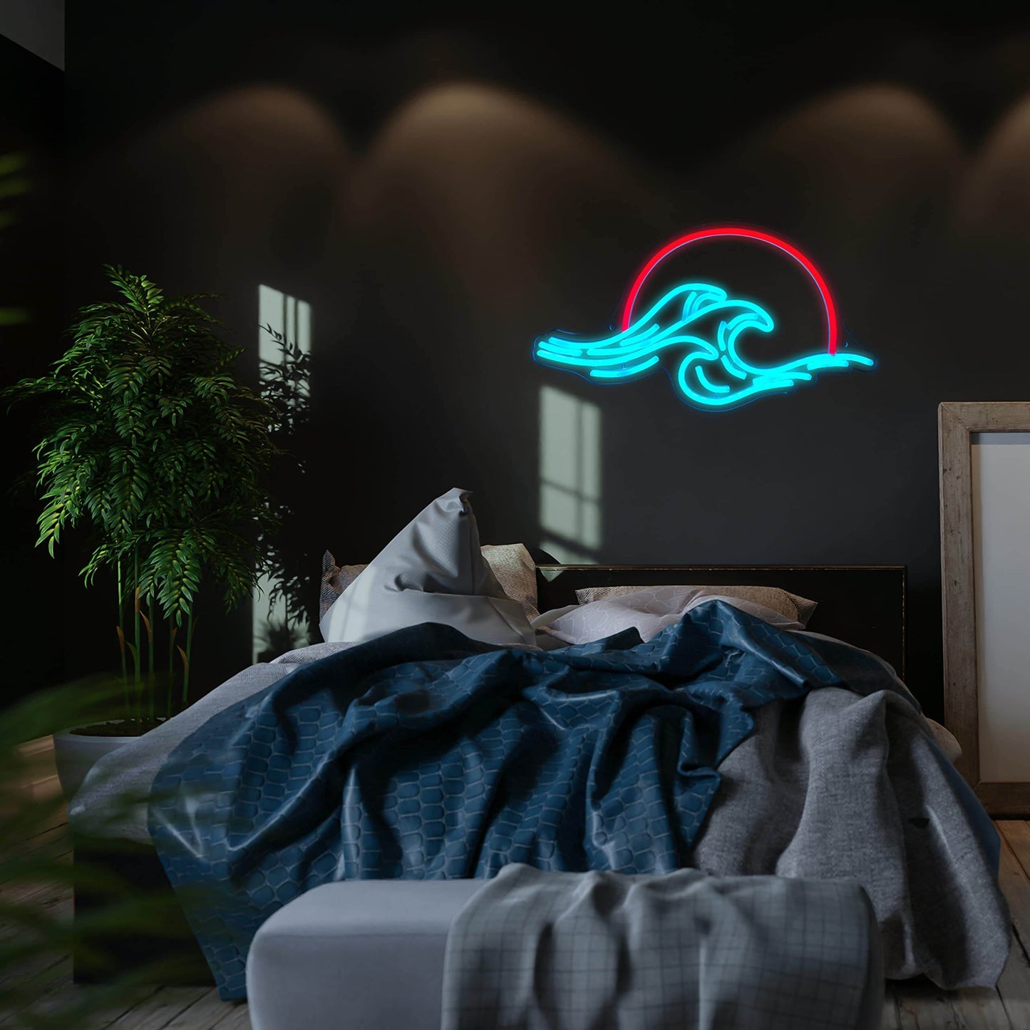 Anime Neon Sign - LED Red Cloud USB Powered Dimmable Wall Light for Gaming Room Decor - Ice Blue