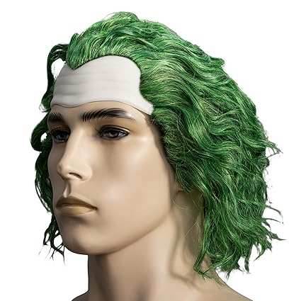 Psycho Clown Joke Villain Green Hair Wig - 
