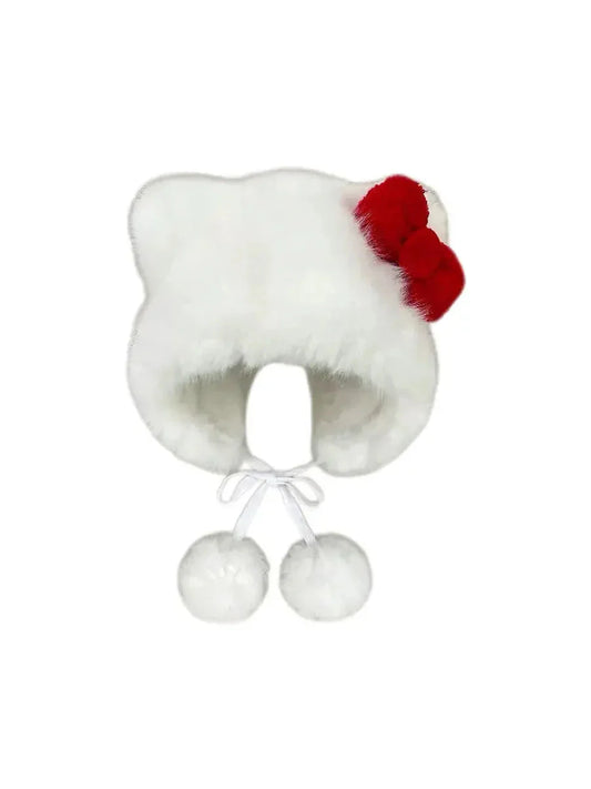 'Ring the Bell' Holiday Kitty Fluffy Ribbon Hat