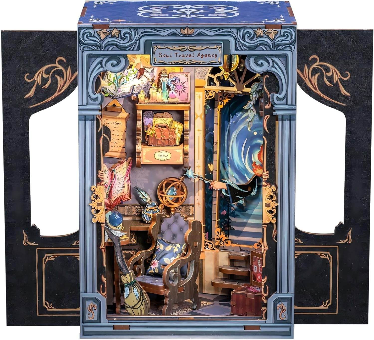 Book Nook Wizardi Miniature - Soul Travel Agency Roombox Kit - 