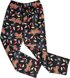 Brushed Fleece Holiday Lights Pj Lounge Pants Pajamas for Men - S