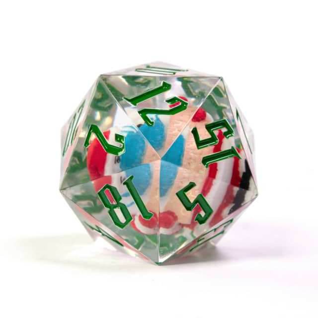Masked Santa Holiday d20 Dice 33mm Christmas Dice (2021) - 