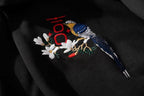 KH9083 Flowers Embroidery Hoodie - Black / S